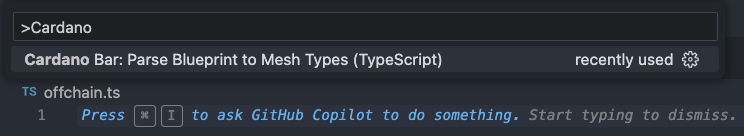 VSCode command palette
